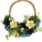 12-Inch Blue and Tan Poppy Floral Wooden Basket Wreath Rustic Spring Wall Decor